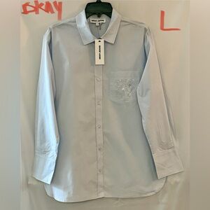 DKNY Light Gray Women's Button Down Shirt
